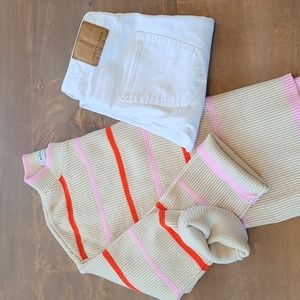 American Eagle Flex straight leg white jeans